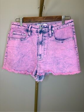 Madden NYC Junior's Super High-Rise Denim Cutoff Shorts